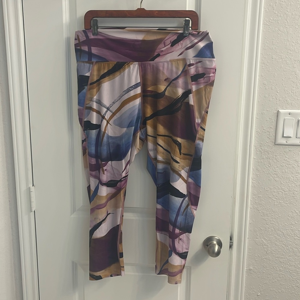 Soma Intimates Activewear Set Watercolor Print XXL